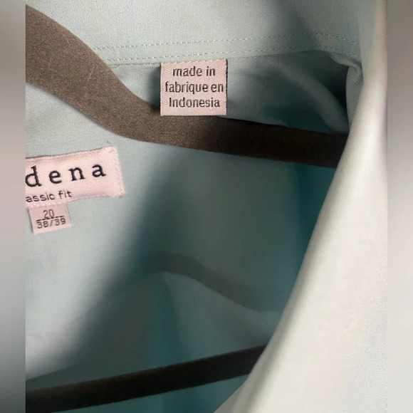 Modena Men’s Big and Tall Button Down Solid Long Sleeve Shirt Size 20 38/39 - Picture 3 of 5